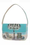 Nazaakat By Samara Singh_Blue Beads Beach Scene Shoulder Bag _at_Aza_Fashions