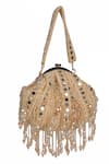 Buy Nazaakat By Samara Singh Gold Beads, Pearls, Mirrors, Tassels And Embellished Batua Bag Buy_Nazaakat By Samara Singh_Gold Beads, Pearls, Mirrors, Tassels And Embellished Batua Bag