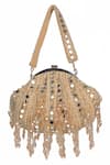 Shop Nazaakat By Samara Singh Gold Beads, Pearls, Mirrors, Tassels And Embellished Batua Bag Shop_Nazaakat By Samara Singh_Gold Beads, Pearls, Mirrors, Tassels And Embellished Batua Bag