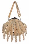 Nazaakat By Samara Singh Gold Beads, Pearls, Mirrors, Tassels And Embellished Batua Bag Online at Aza Fashions Nazaakat By Samara Singh_Gold Beads, Pearls, Mirrors, Tassels And Embellished Batua Bag _Online_at_Aza_Fashions