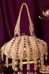 Buy Nazaakat By Samara Singh Gold Beads, Pearls, Mirrors, Tassels And Embellished Batua Bag at Aza Fashions Buy_Nazaakat By Samara Singh_Gold Beads, Pearls, Mirrors, Tassels And Embellished Batua Bag _at_Aza_Fashions