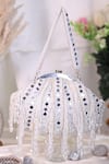 Nazaakat By Samara Singh_White Beads, Mirrors, Pearls, Tassels And Embellished Batua Bag _Online