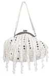 Buy Nazaakat By Samara Singh White Beads, Mirrors, Pearls, Tassels And Embellished Batua Bag Online Buy_Nazaakat By Samara Singh_White Beads, Mirrors, Pearls, Tassels And Embellished Batua Bag _Online