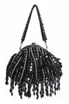 Nazaakat By Samara Singh Black Beads, Mirrors, Tassels And Pearl Embellished Batua Bag Online at Aza Fashions Nazaakat By Samara Singh_Black Beads, Mirrors, Tassels And Pearl Embellished Batua Bag _Online_at_Aza_Fashions