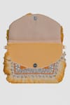 Nazaakat By Samara Singh Yellow Beads, Stones, Fringe Embellished Boho Bag With Chain Strap Online Nazaakat By Samara Singh_Yellow Beads, Stones, Fringe Embellished Boho Bag With Chain Strap _Online