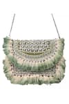 Nazaakat By Samara Singh Green Beads, Stones, Tassels Fringed Beaded And Sequin Embellished Boho Bag Online at Aza Fashions Nazaakat By Samara Singh_Green Beads, Stones, Tassels Fringed Beaded And Sequin Embellished Boho Bag _Online_at_Aza_Fashions
