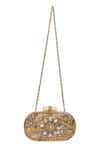 Nazaakat By Samara Singh_Gold Crystals, Beads, Stones Embellished Clutch With Detachable Sling _Online_at_Aza_Fashions