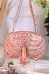 Buy Nazaakat By Samara Singh Pink Beads, Pearls, Crystals Beaded Wave And Tassel Embellished Clutch at Aza Fashions Buy_Nazaakat By Samara Singh_Pink Beads, Pearls, Crystals Beaded Wave And Tassel Embellished Clutch _at_Aza_Fashions