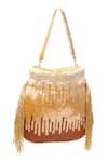 Nazaakat By Samara Singh_Gold Beads, Tassels Beaded Ombre Potli Bag With _Online_at_Aza_Fashions