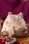 Nazaakat By Samara Singh_Gold Beads, Tassels Beaded Ombre Potli Bag With _Online