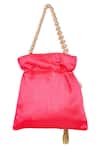 Buy_Nazaakat By Samara Singh_Pink Sequins, Embroidery, Beads Potli Bag With Handle _Online_at_Aza_Fashions