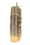 Buy_Nazaakat By Samara Singh_Gold Gemstones, Rhinestones, Pearls Textured Brass Stone And Embellished Clutch 