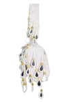 Shop Nazaakat By Samara Singh White Sequins, Beads, Mirrors Beaded And Embellished Flap Bag Online at Aza Fashions Shop_Nazaakat By Samara Singh_White Sequins, Beads, Mirrors Beaded And Embellished Flap Bag _Online_at_Aza_Fashions