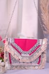 Buy Nazaakat By Samara Singh Pink Beads, Fringe, Studs Coin And Embellished Boho Bag at Aza Fashions Buy_Nazaakat By Samara Singh_Pink Beads, Fringe, Studs Coin And Embellished Boho Bag _at_Aza_Fashions