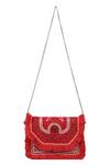 Nazaakat By Samara Singh Red Beads, Fringe, Metallic Thread Beaded Embroidered Boho Bag Online at Aza Fashions Nazaakat By Samara Singh_Red Beads, Fringe, Metallic Thread Beaded Embroidered Boho Bag _Online_at_Aza_Fashions
