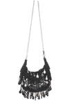 Nazaakat By Samara Singh_Black Beads, Stones, Tassels Beaded Embellished Clutch With Detachable Handle _Online_at_Aza_Fashions