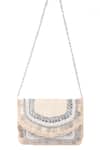Buy Nazaakat By Samara Singh White Beads, Stones, Tassels Coin And Embellished Fringe Boho Bag Buy_Nazaakat By Samara Singh_White Beads, Stones, Tassels Coin And Embellished Fringe Boho Bag