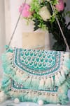 Buy_Nazaakat By Samara Singh_Aqua Beads, Sequins, Tassels Beaded And Embellished Boho Bag _at_Aza_Fashions