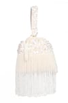 Nazaakat By Samara Singh_Off White Sequins, Beads, Tassels And Pearl Embellished Fringe Potli Bag _Online_at_Aza_Fashions