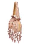 Nazaakat By Samara Singh_Beige Sequins, Beads, Pearls And Embellished Potli Bag _at_Aza_Fashions