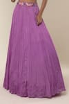 Libas Cafe by Nidhi & Ashish_Purple Crepe Embroidery Sweetheart , High Floral Blouse With Lehenga _Online_at_Aza_Fashions