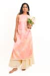 Buy_Amaltas Couture_Pink Silk, Organza Embroidery Round Neck Printed Kurta And Sharara Set _at_Aza_Fashions