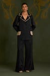 Buy_Sitaraa_Blue Stones Movika Midnight Embroidered Pant Set _at_Aza_Fashions