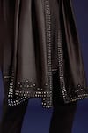 Shop_Devnaagri_Black Linen, Satin, Cotton, Silk, Lycra Mirrors, Sequins, And Bundi Kurta Set 