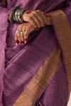 Five Point Five_Purple Tussar Sandhya Desi Woven Saree With Running Blouse _Online_at_Aza_Fashions