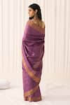 Shop_Five Point Five_Purple Tussar Sandhya Desi Woven Saree With Running Blouse _at_Aza_Fashions