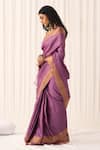Buy_Five Point Five_Purple Tussar Sandhya Desi Woven Saree With Running Blouse _Online_at_Aza_Fashions