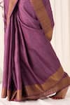Shop_Five Point Five_Purple Tussar Sandhya Desi Woven Saree With Running Blouse _Online_at_Aza_Fashions