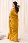 Shop_Five Point Five_Yellow Tussar Sandhya Weaving Saree With Running Blouse _at_Aza_Fashions