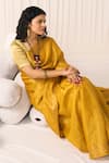 Five Point Five_Yellow Tussar Sandhya Weaving Saree With Running Blouse _Online_at_Aza_Fashions