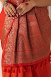 Buy_Five Point Five_Orange Silk Zari, Tassels Ruhani Woven Soft Saree With Running Blouse _Online_at_Aza_Fashions