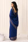Shop_Five Point Five_Blue Silk Zari, Embroidery Ruhani Soft Saree With Running Blouse _at_Aza_Fashions