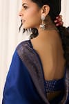 Five Point Five_Blue Silk Zari, Embroidery Ruhani Soft Saree With Running Blouse _Online_at_Aza_Fashions