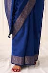 Buy_Five Point Five_Blue Silk Zari, Embroidery Ruhani Soft Saree With Running Blouse _Online_at_Aza_Fashions