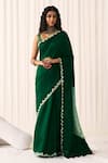 Buy_Five Point Five_Green Silk Poonam Soft Saree With Running Blouse _at_Aza_Fashions
