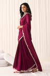 Five Point Five_Wine Silk Poonam Soft Saree With Running Blouse _Online_at_Aza_Fashions