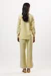 Shop Linera Yellow Linen Embroidery Collared Turkish Shirt And Pant Set at Aza Fashions Shop_Linera_Yellow Linen Embroidery Collared Turkish Shirt And Pant Set _at_Aza_Fashions