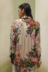 Shop_NOIB_Ivory Modal, Satin Collared Iris Wildflower Print Shirt _at_Aza_Fashions