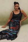 Shop_NOIB_Black Modal, Satin Ivy Shooting Stars Print Skirt _Online_at_Aza_Fashions