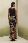 Shop_NOIB_Black Modal, Satin Ivy Wildflower Print Skirt _at_Aza_Fashions