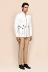 Shop_Aryavir Malhotra_White Terrycloth Embroidery Hand Work Jacket And Pant Set _Online_at_Aza_Fashions