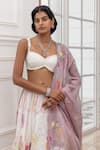Buy_House Of Armuse_Ivory Silk Organza Embroidery, Sequins, Mirrors, Floral Pattern Lehenga Set _Online_at_Aza_Fashions