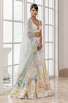 Buy_House Of Armuse_Ivory Silk Organza Sequins, Embroidery, Cut Work Sweetheart Lehenga Blouse Set _Online_at_Aza_Fashions