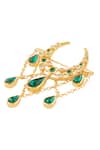 Isharya_Gold Plated Crystals, Gemstones, Chains Aurelian Brooch _Online_at_Aza_Fashions