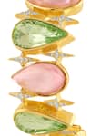Isharya_Multi Color Crystals, Stones Nishas Candy Crush Cuff Bracelet _Online_at_Aza_Fashions