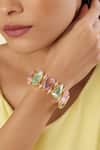 Buy_Isharya_Multi Color Crystals, Stones Nishas Candy Crush Cuff Bracelet _Online_at_Aza_Fashions